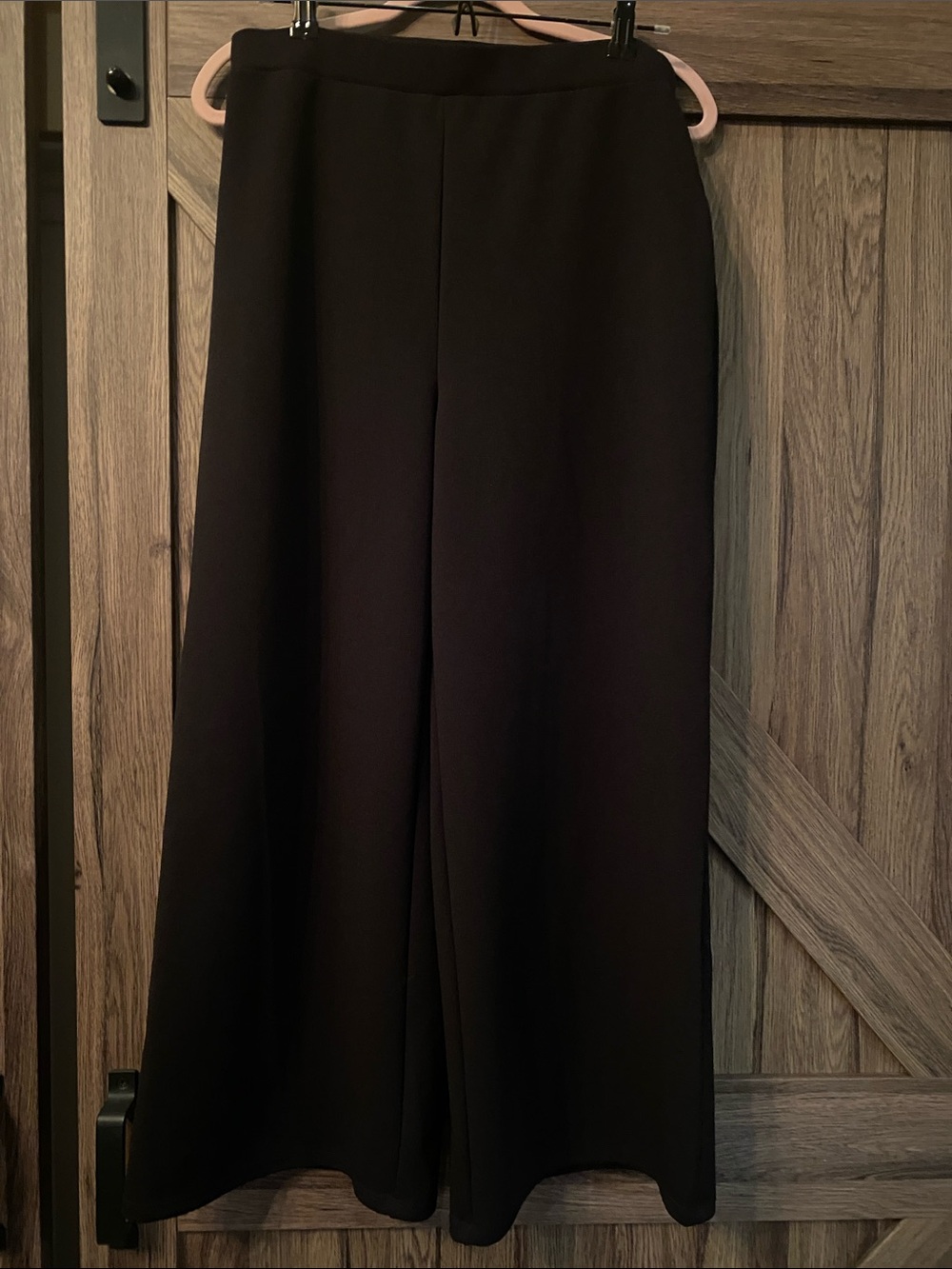 Hunter & Brown Black Wide Leg Pull-On Dress Pants Trousers Size L